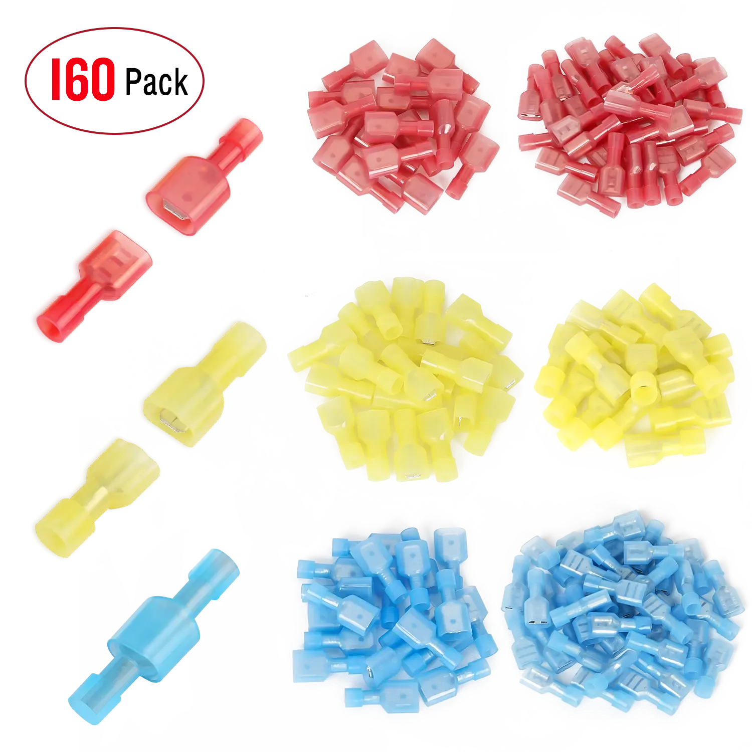 160Pcs Insulated Wire Crimp Terminal
