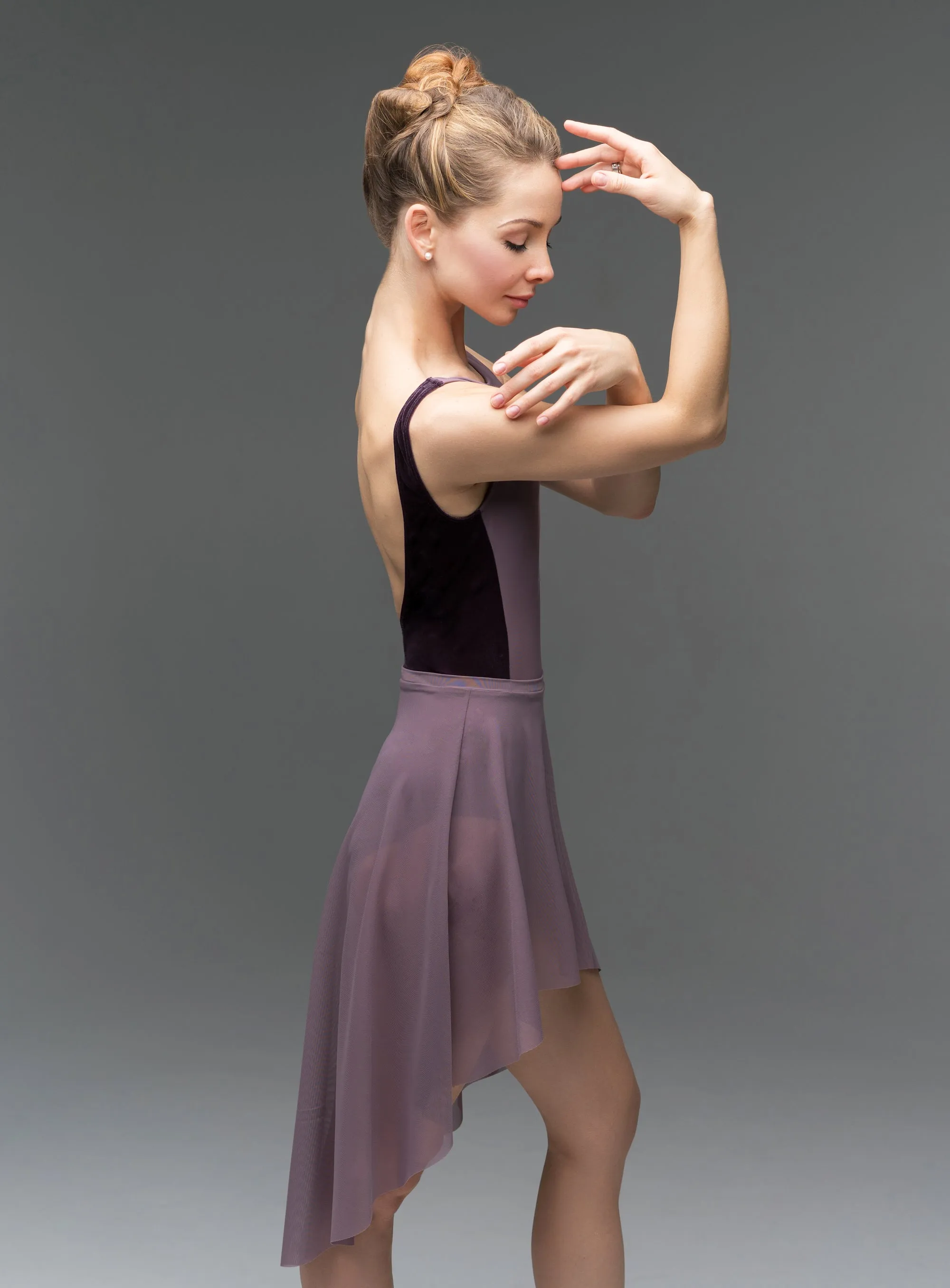 Allison Kids Mauve Velvet Leotard RTW
