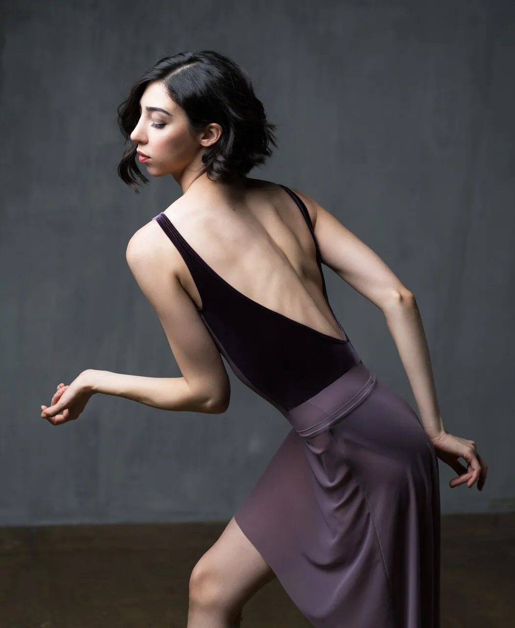 Allison Kids Mauve Velvet Leotard RTW