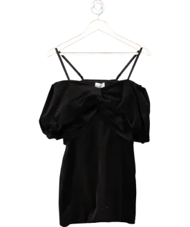 & Other Stories Black Off-shoulder Velvet Mini Dress UK 6