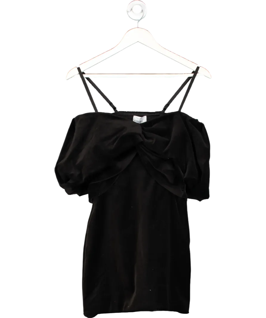 & Other Stories Black Off-shoulder Velvet Mini Dress UK 6