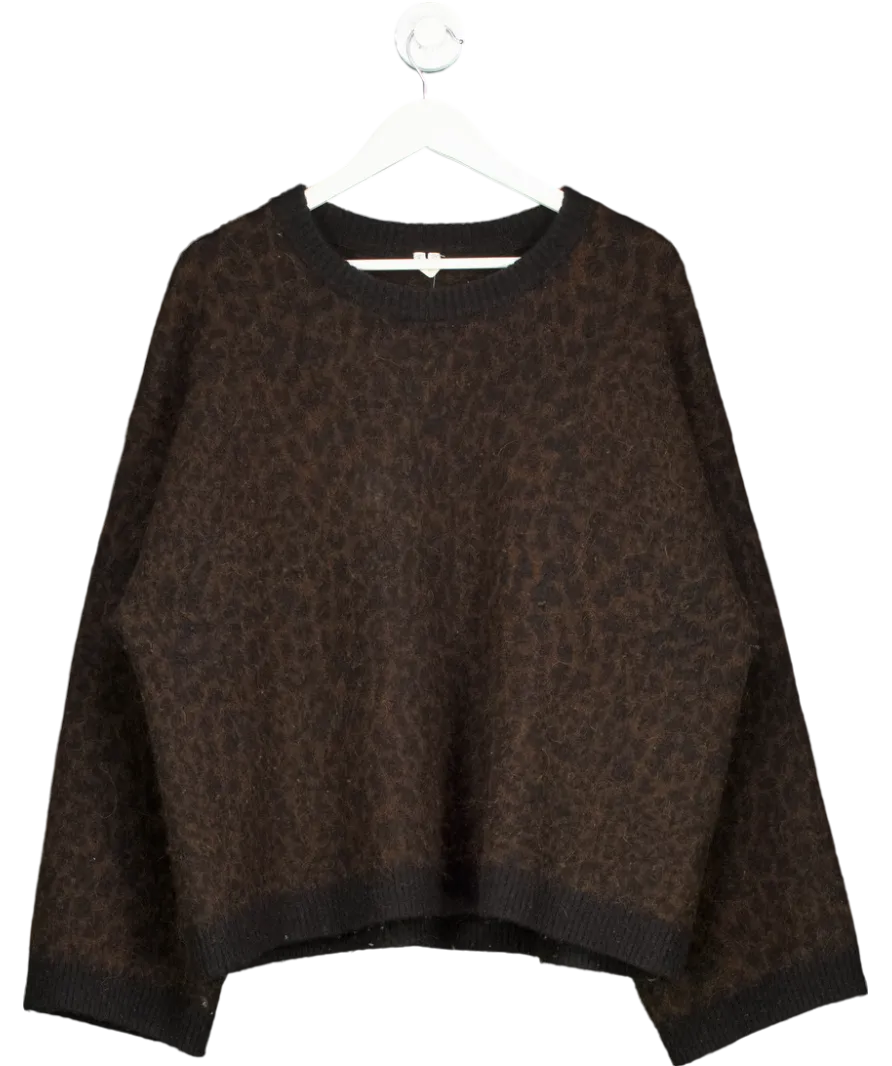 Arket Black Alpaca Blend Jacquard Jumper UK M