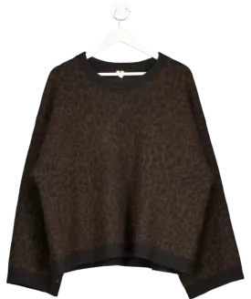 Arket Black Alpaca Blend Jacquard Jumper UK M