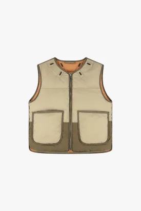 Aviator Down Vest - Sand / Burnt Orange
