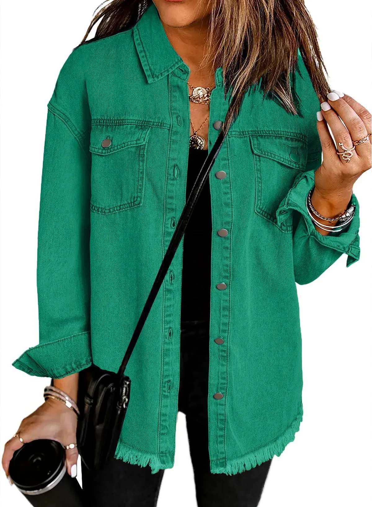 Casual Buttons Down Distressed Denim Jacket