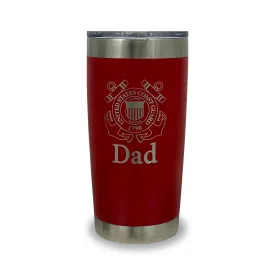 Coast Guard Dad 20oz Stainless Steel Tumbler (Red)
