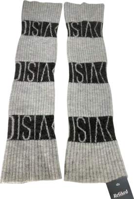 division Grey Black Wool Blend Armwarmers One Size