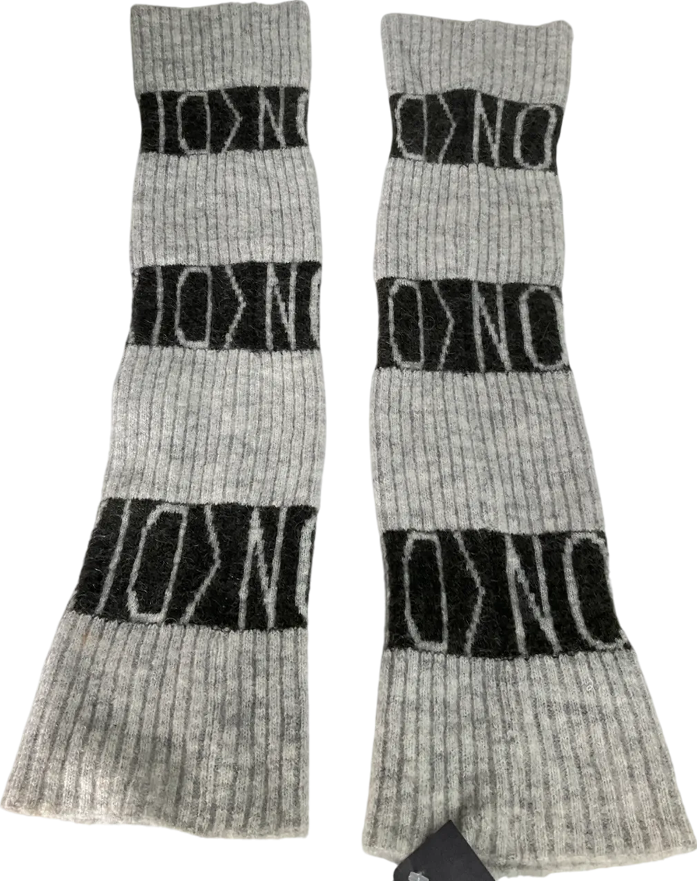 division Grey Black Wool Blend Armwarmers One Size