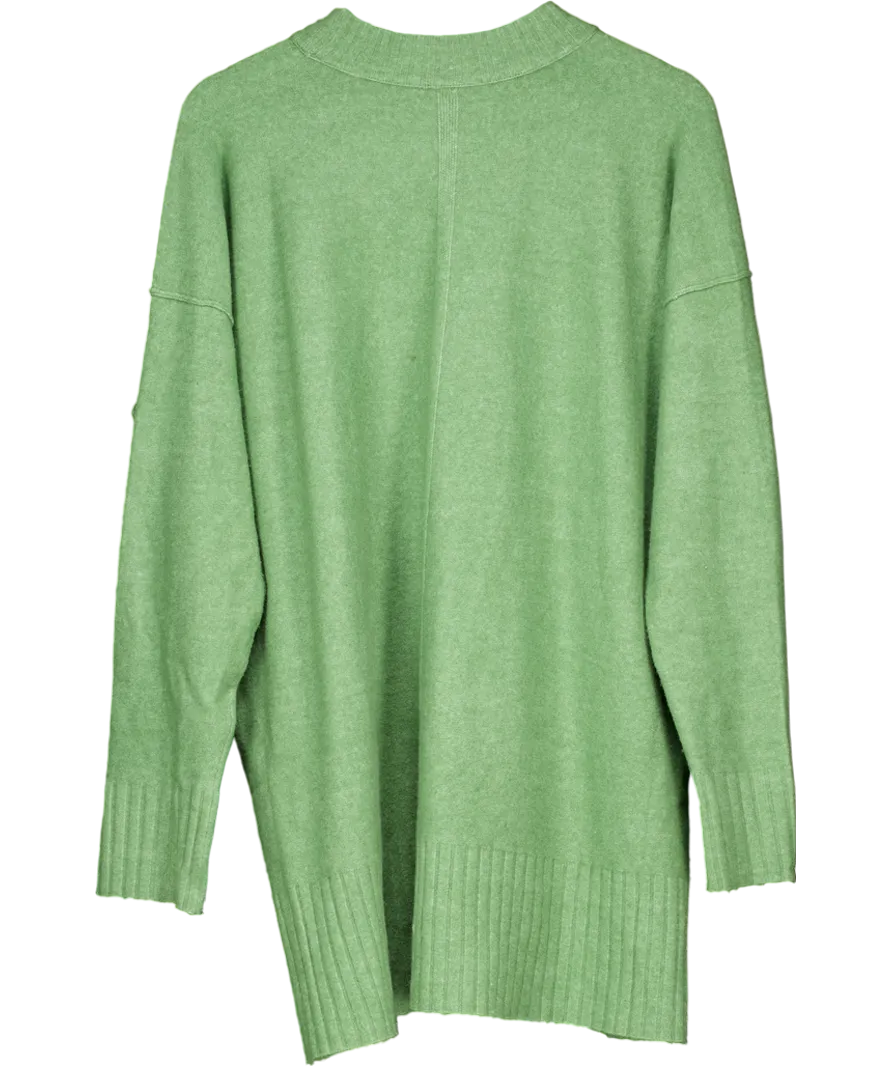 Free People Green Phoebe Soft Knit Wool blend jumper UK M