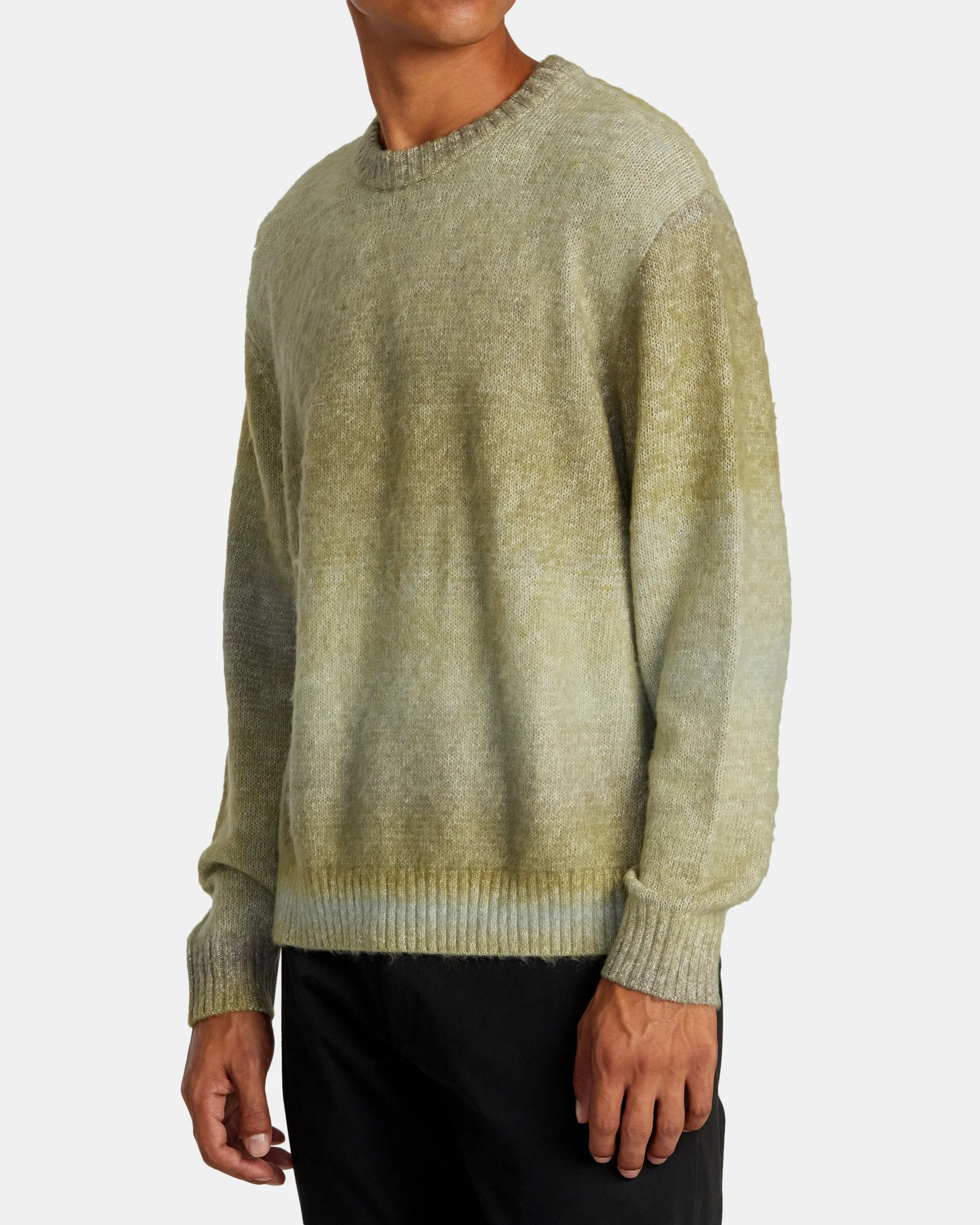 Ino Fauxhair Sweater - Green Ombre