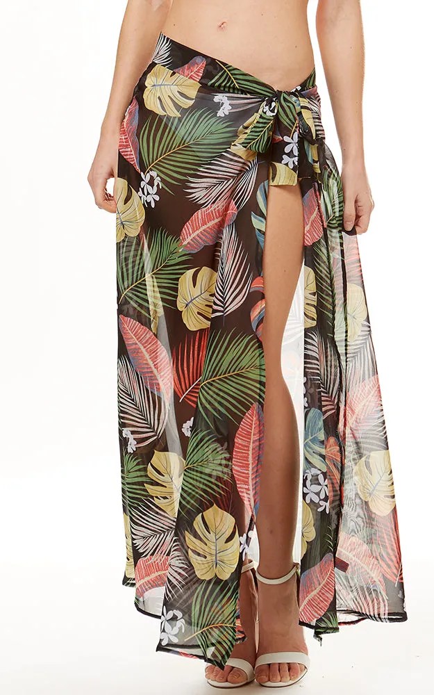 LOF1052 Tropical Leaf Beach Wrap Skirt