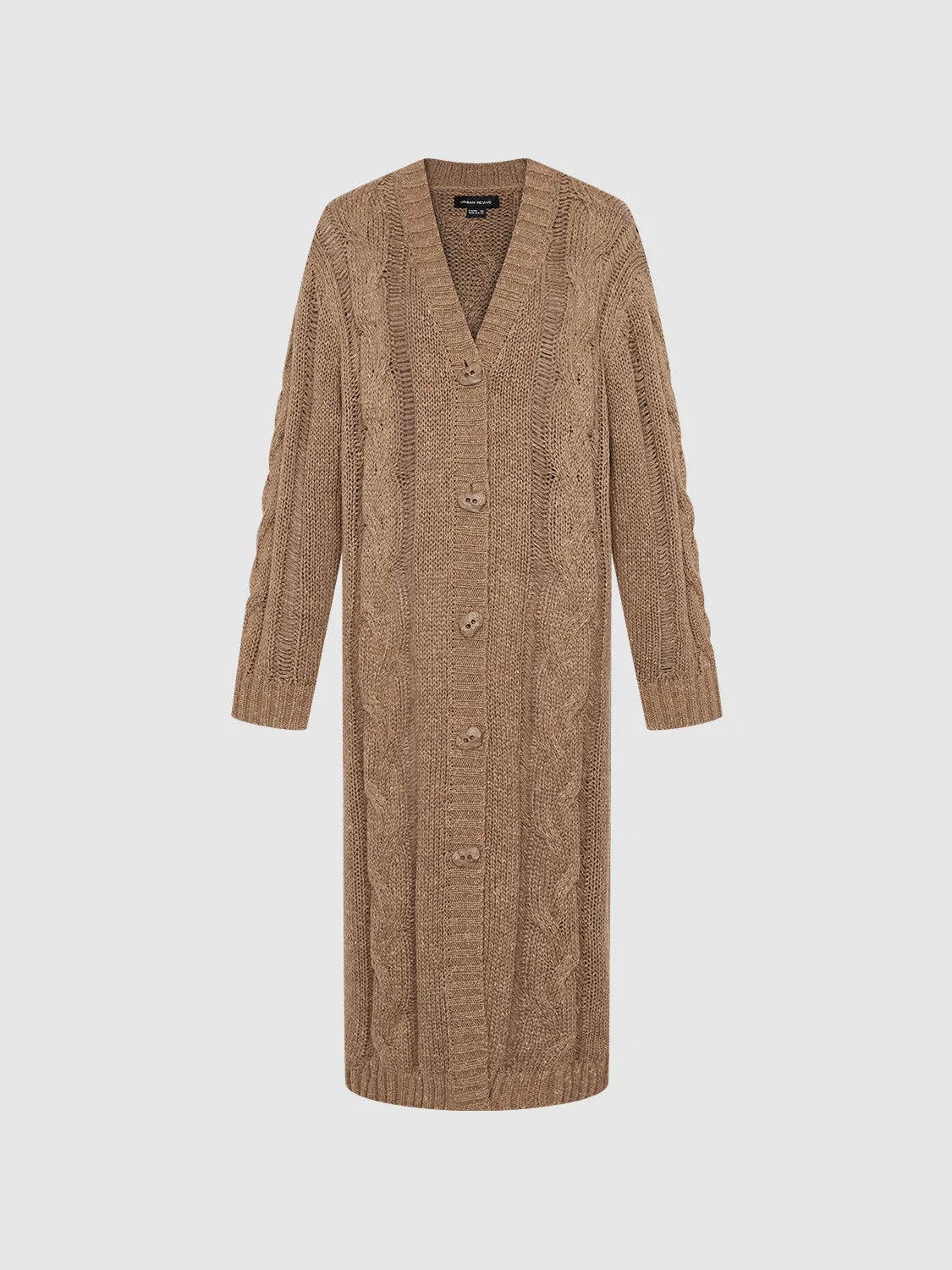 Longline V-Neck Loose Knitted Cardigan