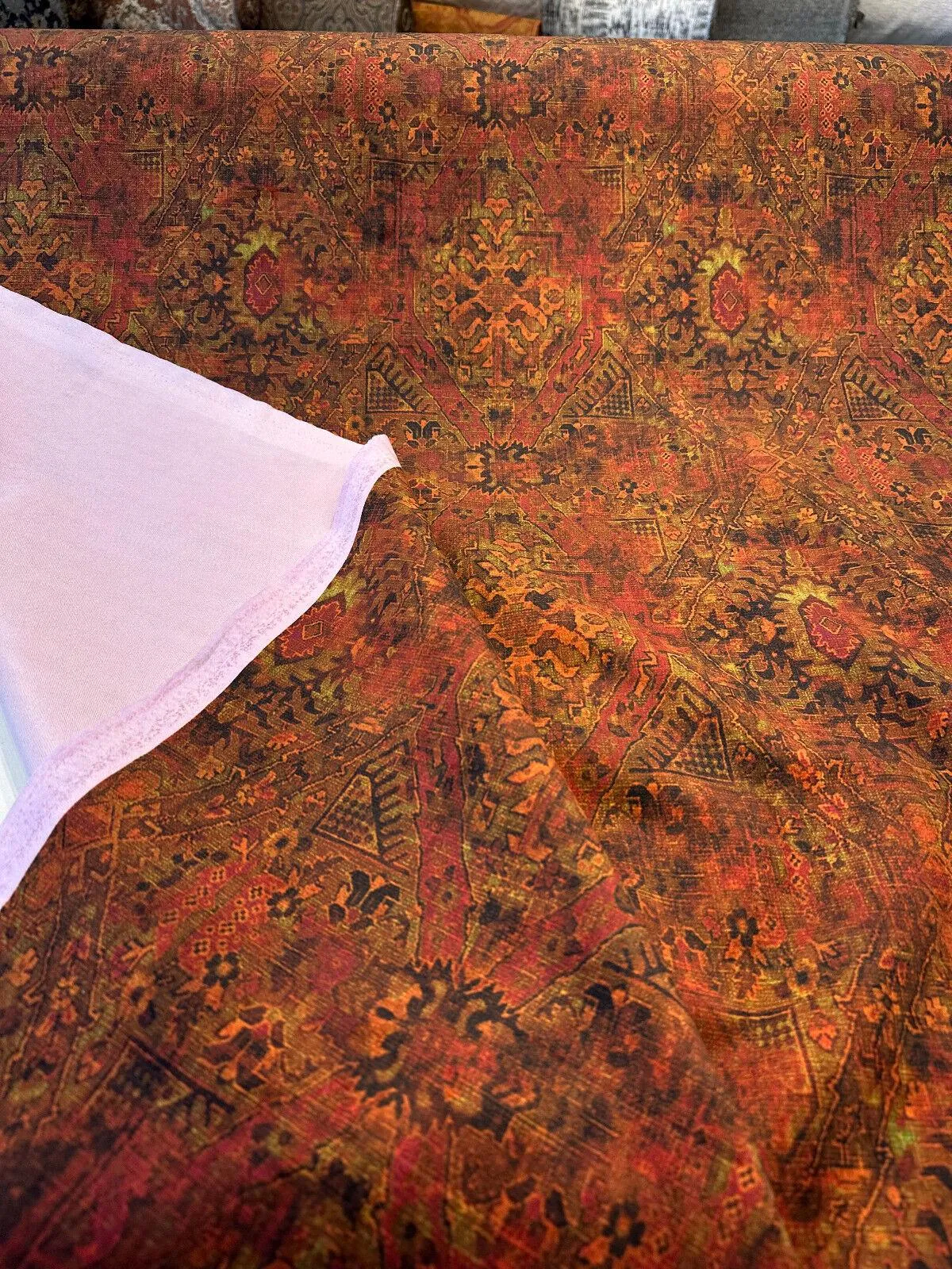 Magic Carpet Fabric Rust Velvet Upholstery Drapery Fabric By The Yard