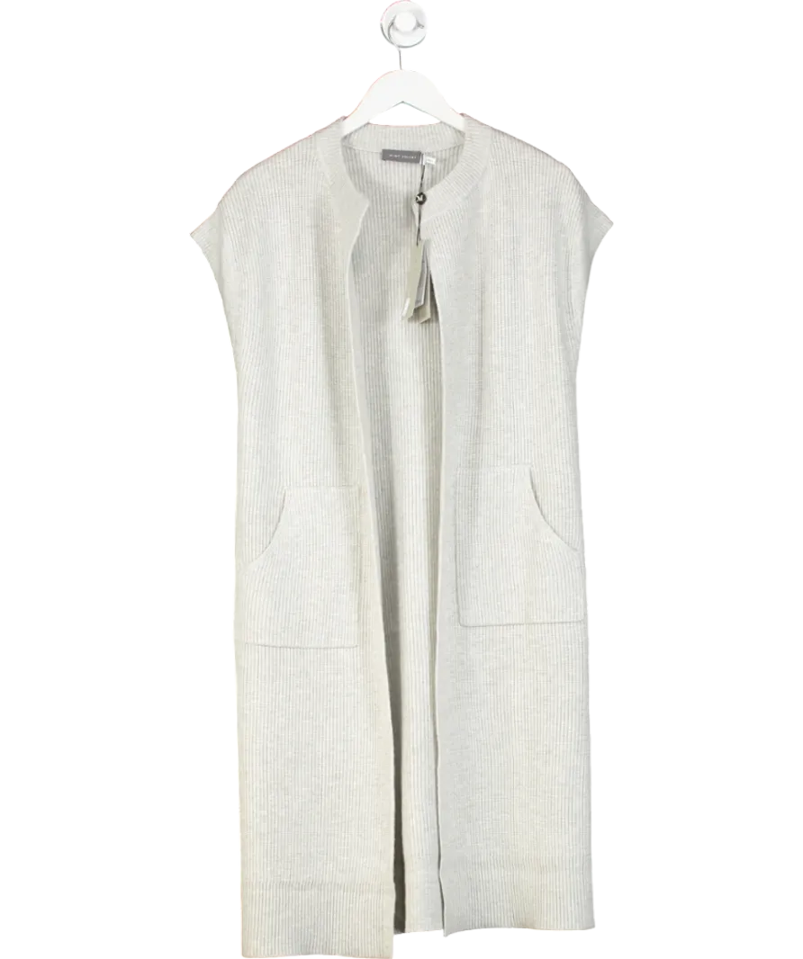 Mint Velvet Grey Longline Sleeveless Cardigan UK S