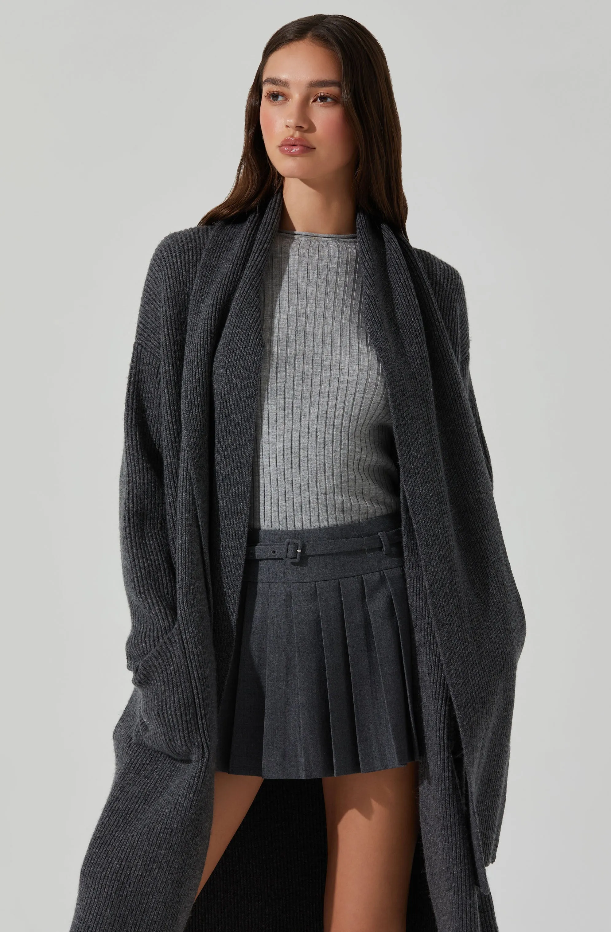 Noemi Ribbed Scarf Cardigan