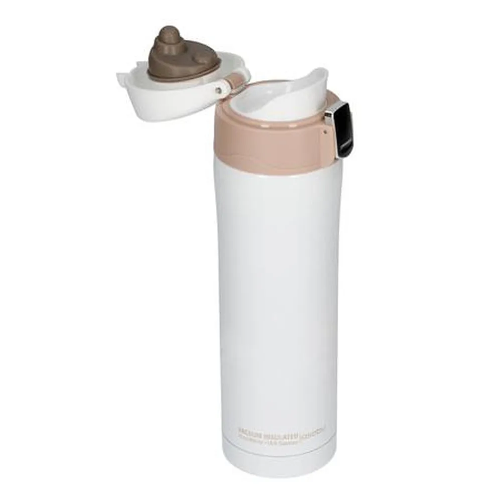 [OPEN BOX] ASOBU Diva Insulated Vacuum Beverage Thermos Container - White Brown