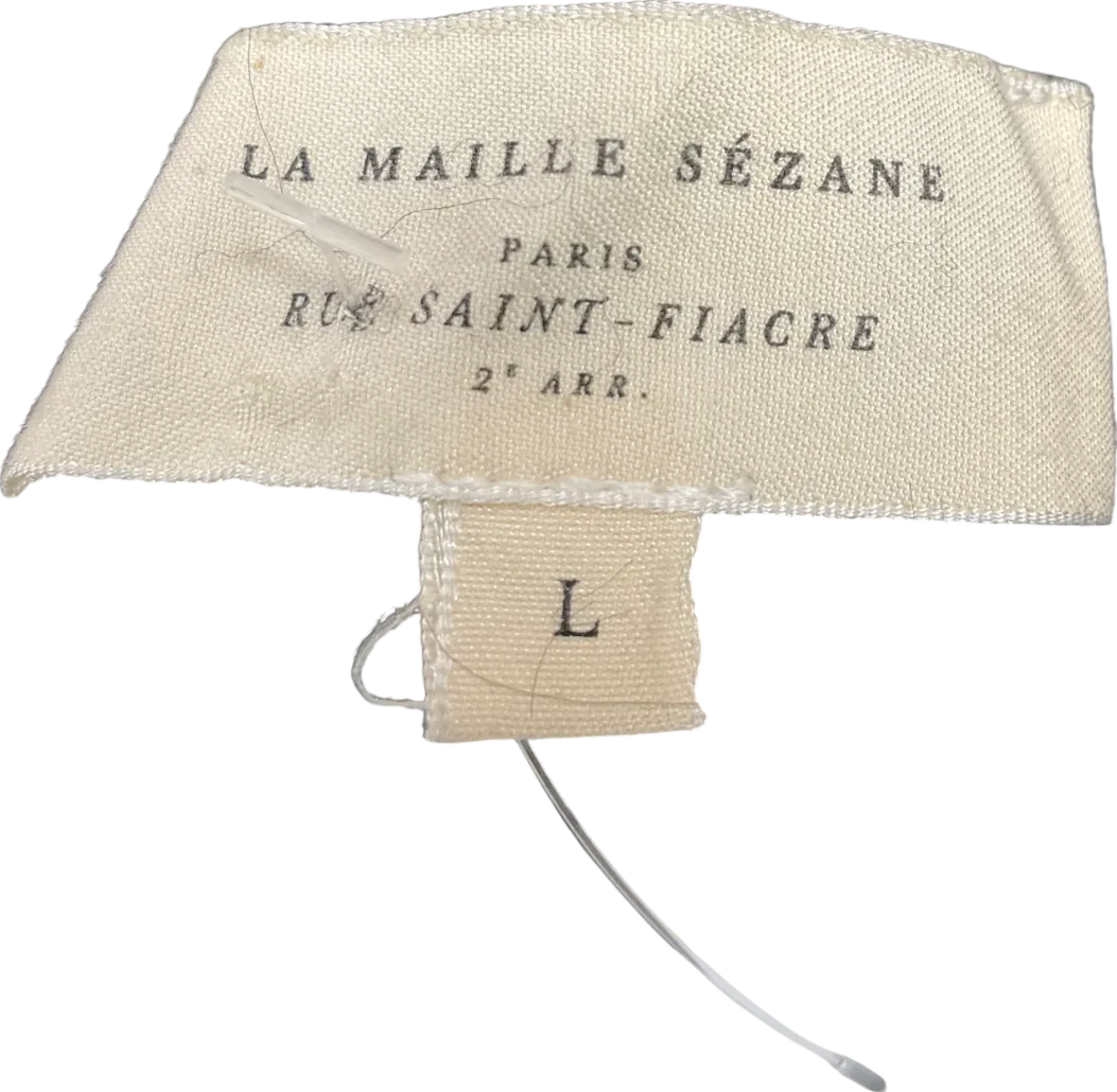 Sezane Black Mohair/ merino Blend belted Enola Dess UK L