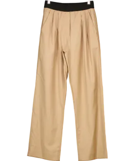 Venroy Brown Pull On Wool Blend Trousers UK XS