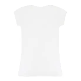 WHITE SHEER LONGLINE T-SHIRT