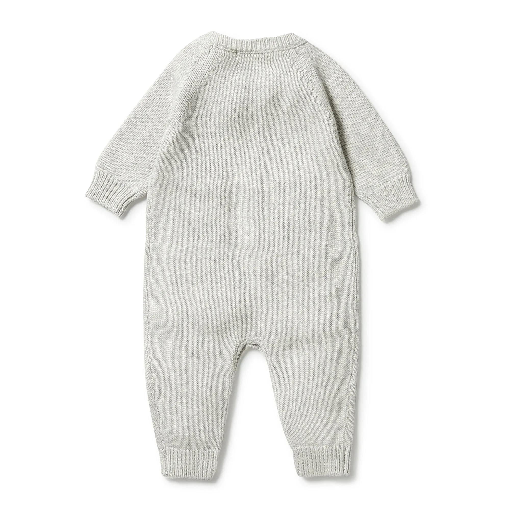 Wilson and Frenchy Knitted Button Growsuit - Grey Melange