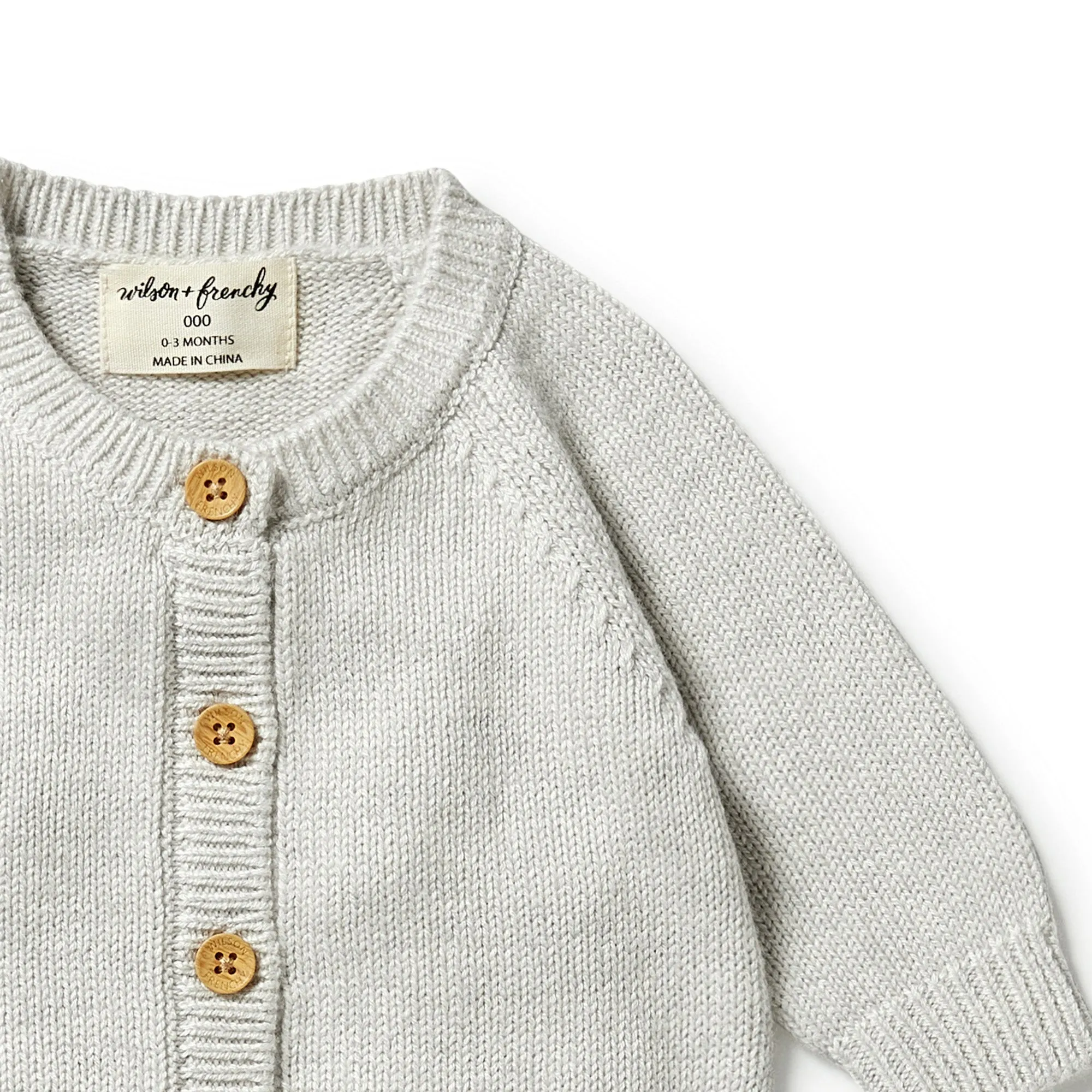 Wilson and Frenchy Knitted Button Growsuit - Grey Melange