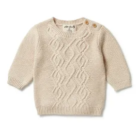 Wilson and Frenchy Knitted Cable Jumper - Oatmeal Melange