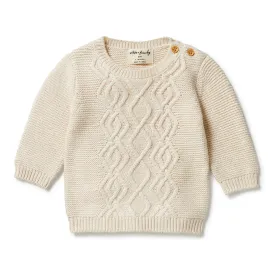 Wilson and Frenchy Knitted Cable Jumper - Sand Melange