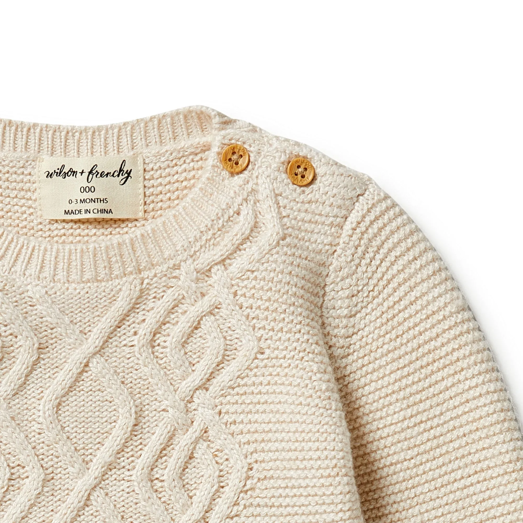 Wilson and Frenchy Knitted Cable Jumper - Sand Melange