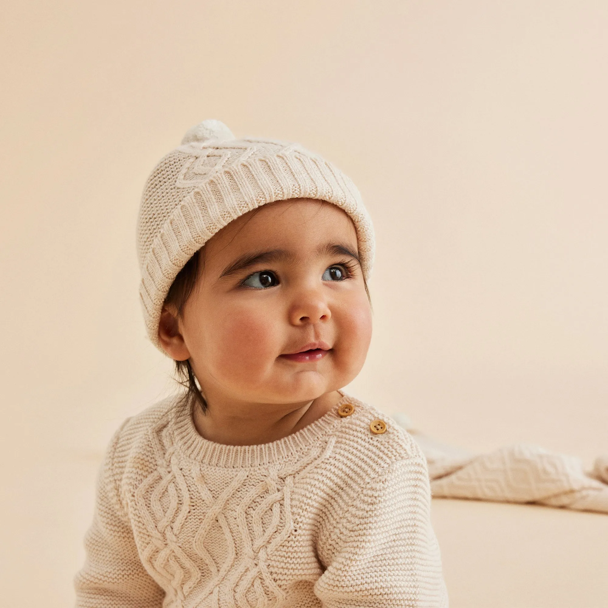 Wilson and Frenchy Knitted Cable Jumper - Sand Melange