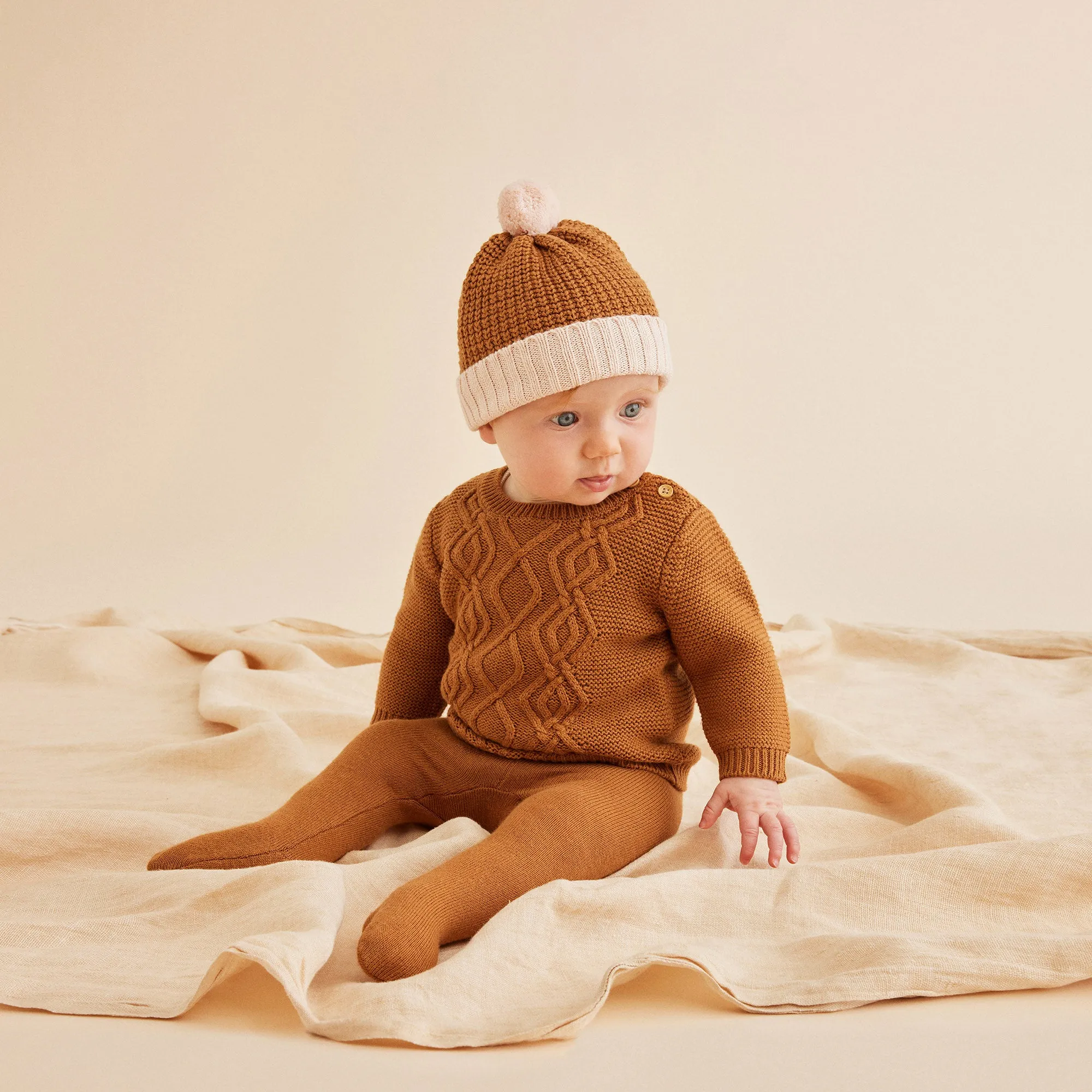 Wilson and Frenchy Knitted Cable Jumper - Spice