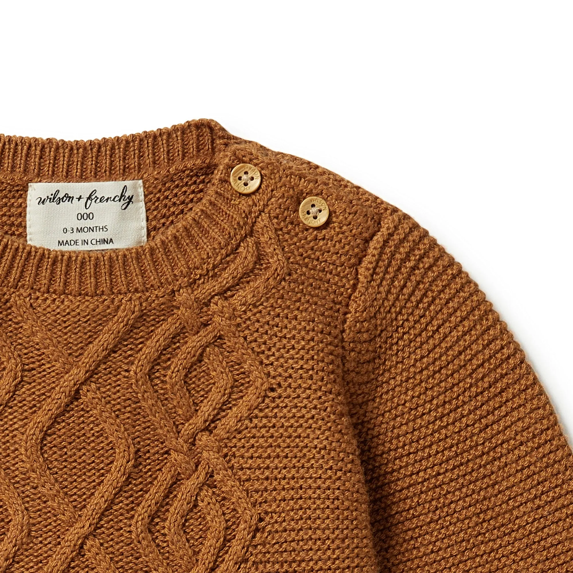 Wilson and Frenchy Knitted Cable Jumper - Spice