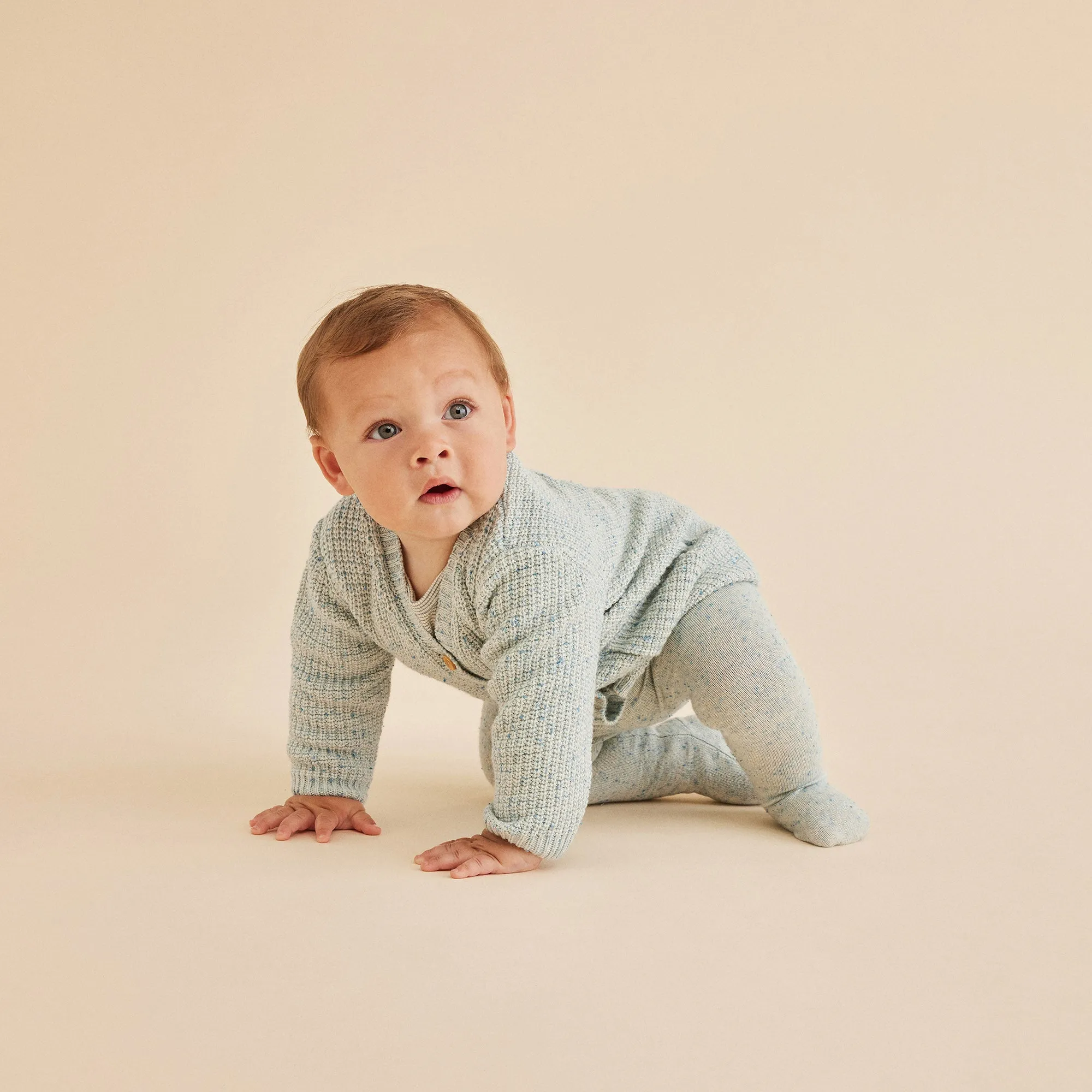 Wilson and Frenchy Knitted Legging with Feet - Bluestone Fleck