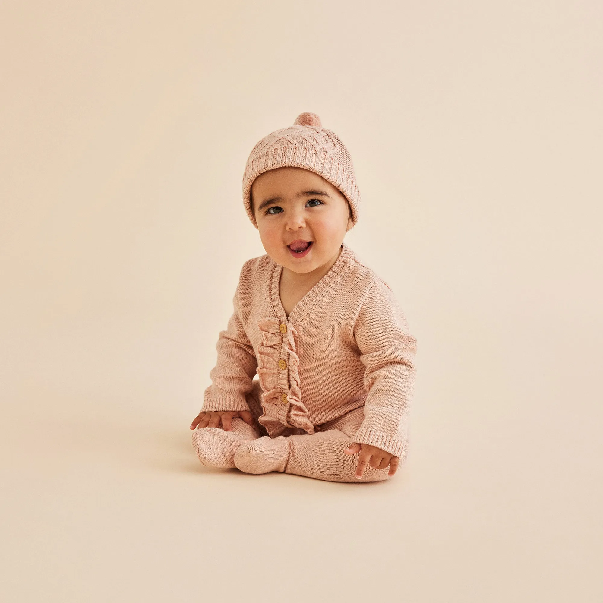 Wilson and Frenchy Knitted Legging with Feet - Rose
