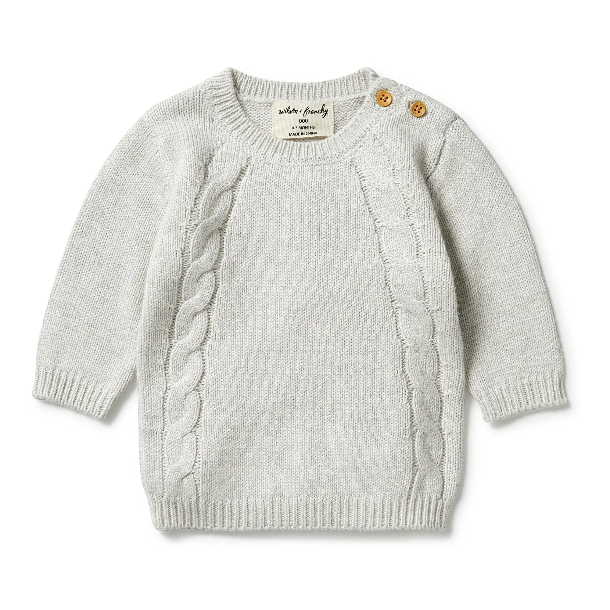 Wilson and Frenchy Knitted Mini Cable Jumper - Grey Melange