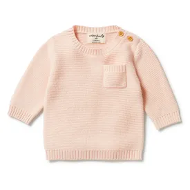 Wilson and Frenchy Knitted Pocket Jumper - Blush