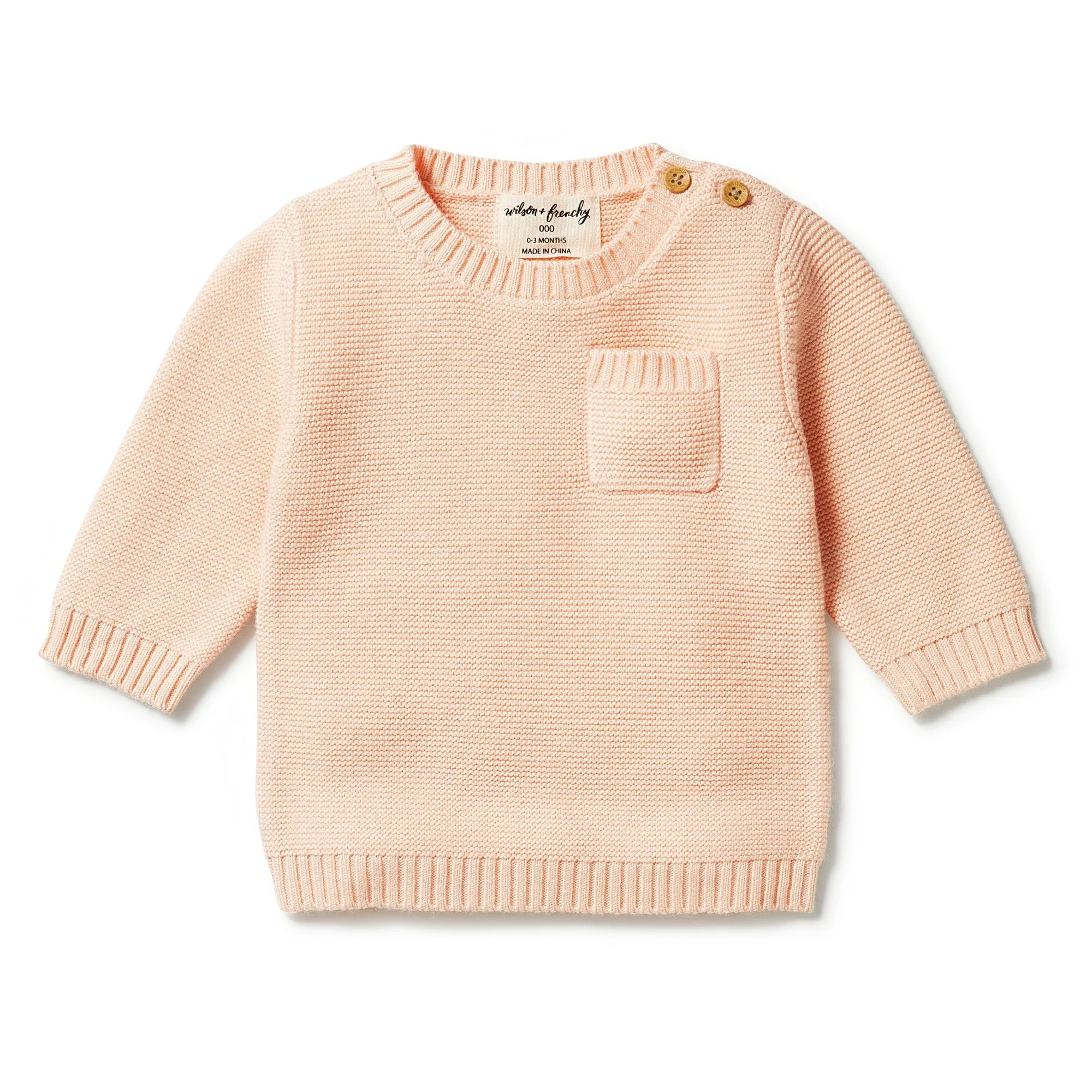 Wilson and Frenchy Knitted Pocket Jumper - Shell