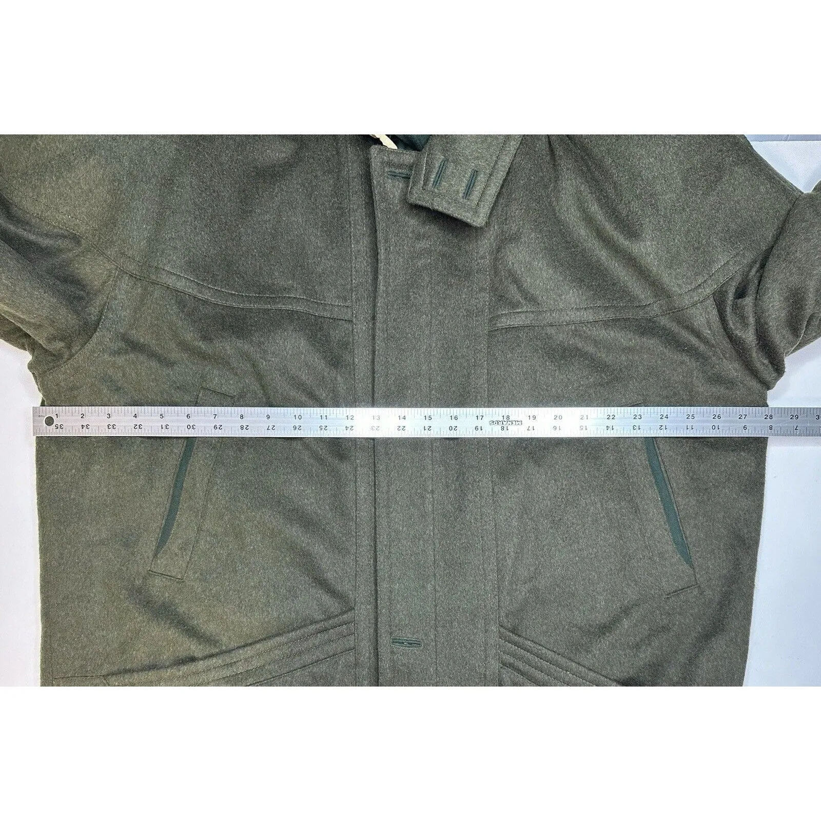 Zeiler Coat Mens 56" Green Wool Blend Lined German Winter Riding Jacket *Spot